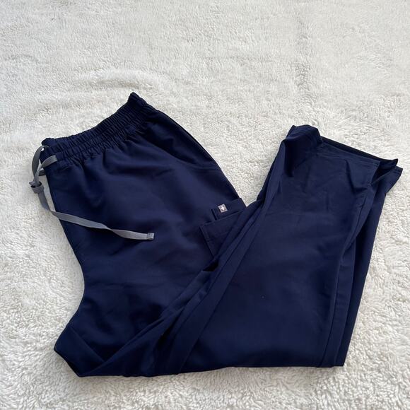 Figs Pants - NWT FIGS High-Waisted Dowa Relaxed Straight Leg Scrub Pants 3XLP Navy Medical